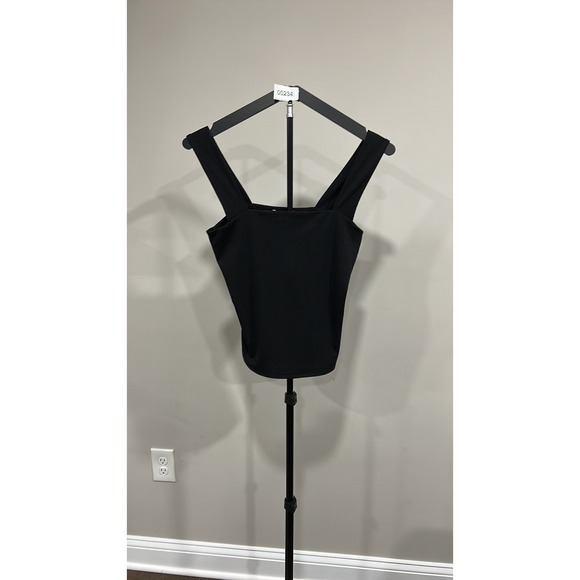 nine britton Tops - Nine Britton Gwendolyn Black Ribbed Cropped Knit Top Stitch Fix Exclusive S